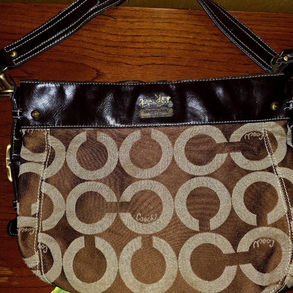 Coach Brown Monogram Shoulder Bag